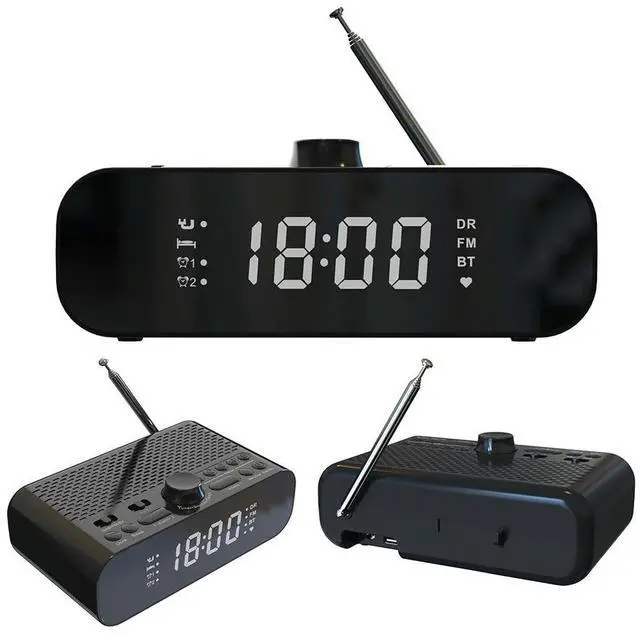 Alt view image 3 of 3 - Portable DAB FM Radio BT LED Display Digital Radio Operated Radio Rechargeable Clock Radio for Home Outdoor Gift