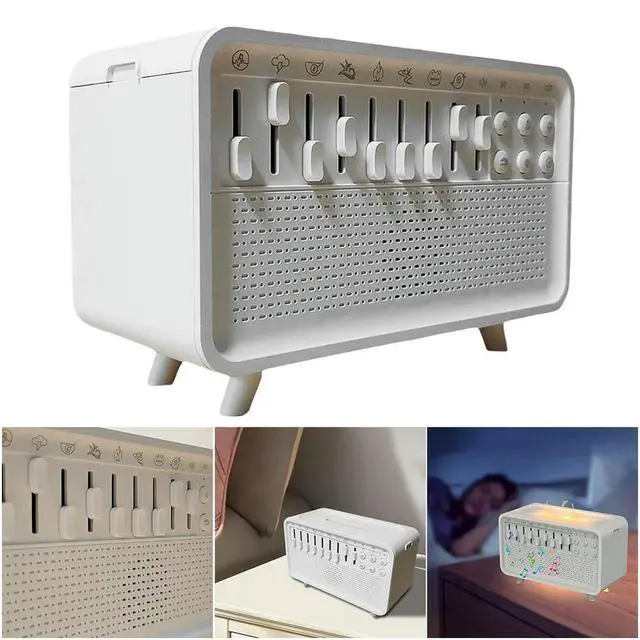 Alt view image 3 of 3 - White Noise Sound Machine Flame Air Diffuser Humidifier with 8 Nature Sounds Night Light BT Speaker Aroma Diffuser for Bedroom