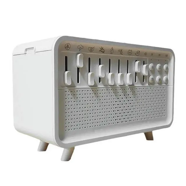 Alt view image 2 of 3 - White Noise Sound Machine Flame Air Diffuser Humidifier with 8 Nature Sounds Night Light BT Speaker Aroma Diffuser for Bedroom