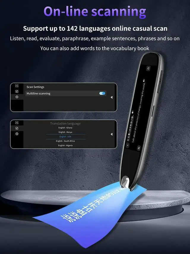 Main image of Translation Pen 142 Languages Scan Reader Device Online/Offline Modes Scanning Reading Translator Voice Translator Device