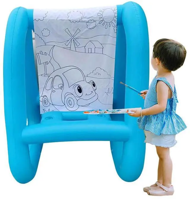 Alt view image 3 of 3 - Outdoor Inflatable Easel PVC Washable Creative Coloring Drawing and Painting Art Easel Drawing Board Paint & Play Backyard Easel