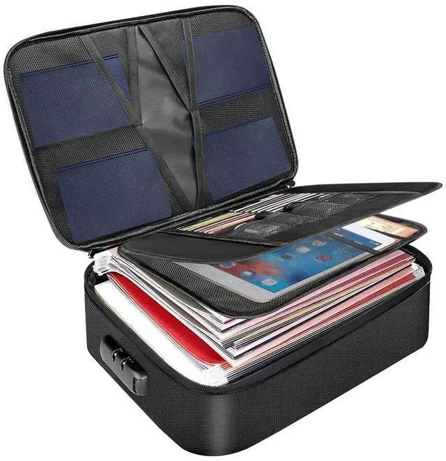 Main image of Fireproof Document Organizer with Lock File Organizer Waterproof Document Box for Important Documents Files and More