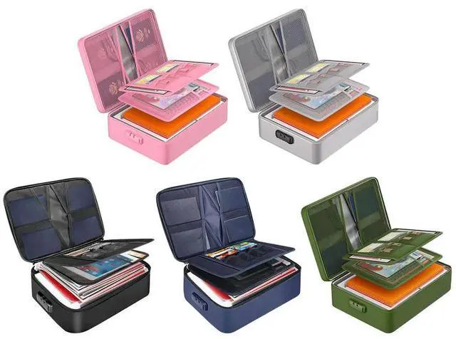 Alt view image 2 of 3 - Fireproof Document Organizer with Lock File Organizer Waterproof Document Box for Important Documents Files and More