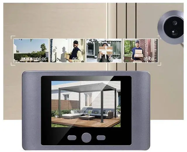 Alt view image 2 of 3 - Mini Peephole Wireless Door Viewer Camera IR Night Vision Front Door Peephole Camera 2.8 Inch Digital Peephole Eye Viewer