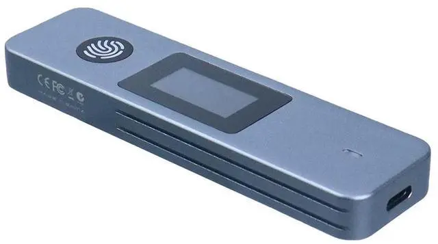 Alt view image 2 of 3 - SSD Hard Drive Case M-Key B +M Key Portable SSD Case Visual Fingerprint Encrypted External Enclosure Box for 2230/2242/2280 SSD