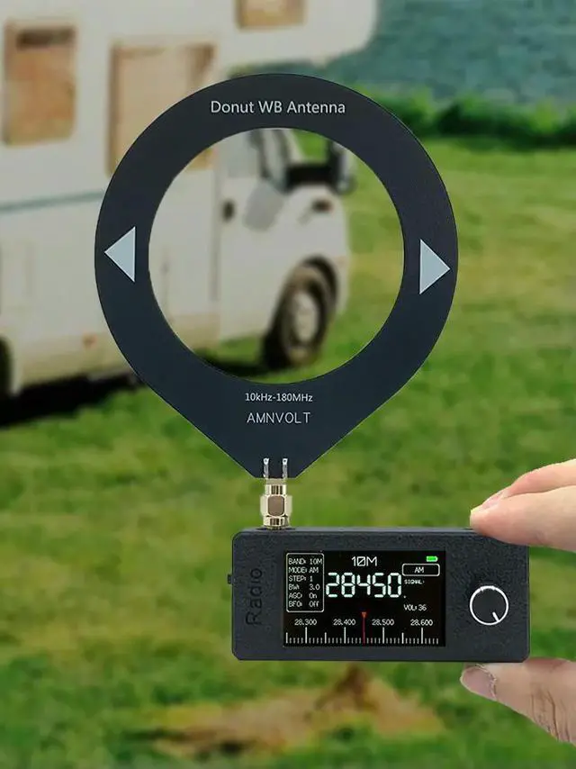 Main image of SI4732 0.5-108mhz Pocket Mini Radio LSB USB AM FM FM/AM Radio 1.9inch IPS Screen HF SW MW VHF Radio with Ring Antenna