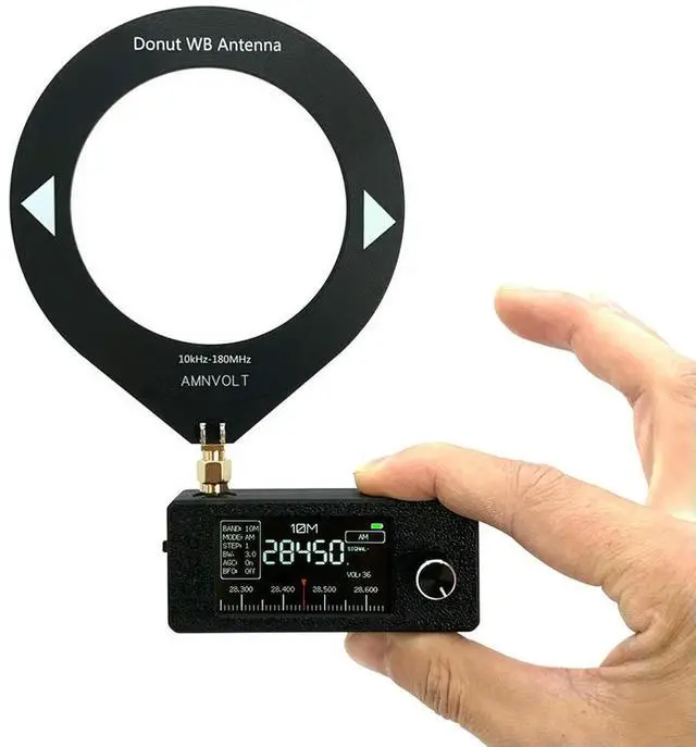 Alt view image 3 of 3 - SI4732 0.5-108mhz Pocket Mini Radio LSB USB AM FM FM/AM Radio 1.9inch IPS Screen HF SW MW VHF Radio with Ring Antenna