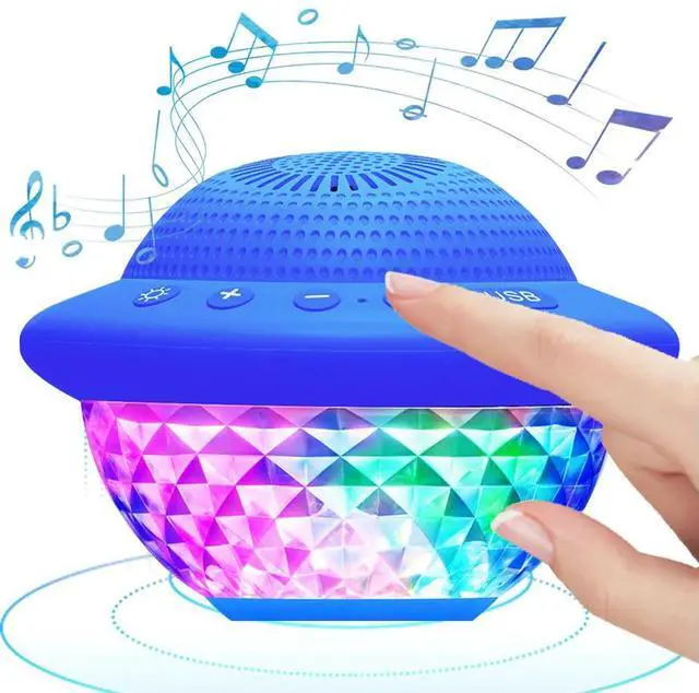 Alt view image 2 of 3 - Portable Pool Speaker Built in Mic High-Volume Stereo Sound Bluetooth Speaker Colorful LED Light Rechargeable for Pool Party