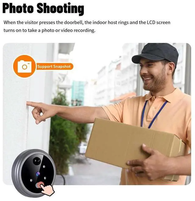 Main image of Digital Door Viewer Doorbell PIR Motion Detector Peephole Doorbell Night Vision 90° Wide Angle for Home Security System