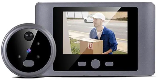 Alt view image 3 of 3 - Digital Door Viewer Doorbell PIR Motion Detector Peephole Doorbell Night Vision 90° Wide Angle for Home Security System