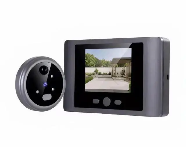 Alt view image 2 of 3 - Digital Door Viewer Doorbell PIR Motion Detector Peephole Doorbell Night Vision 90° Wide Angle for Home Security System