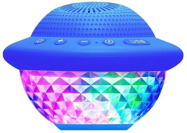 Alt view image 2 of 3 - Floating Pool Speaker Bluetooth-Compatible Speakers with Colorful LED Lights UFO Shaped Pool Speaker Stereo Sound for Pool Party