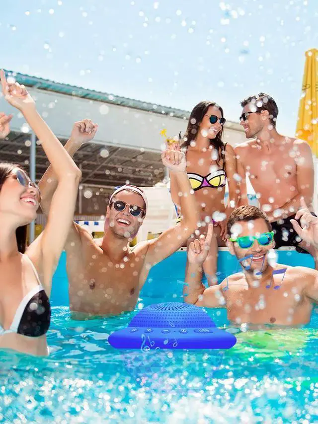 Main image of Floating Pool Speaker Bluetooth-Compatible Speakers with Colorful LED Lights UFO Shaped Pool Speaker Stereo Sound for Pool Party