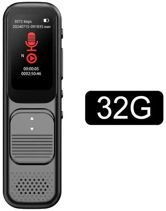 Alt view image 2 of 3 - 32GB/64GB/128GB Digital Voice Recorder with Playback Voice Activated Recorder Portable Audio Recorder Dictaphone
