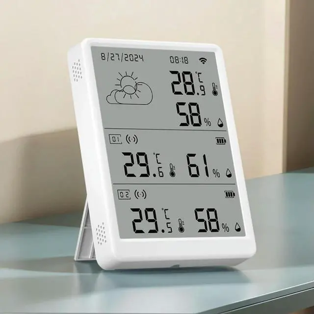 Alt view image 3 of 3 - Wireless Weather Station Digital Room Thermometer Indoor Outdoor Hygrometer Digital Hygrometer Thermometer Clock Calendar