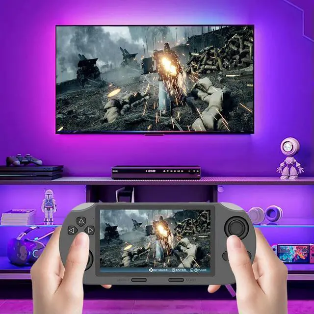 Alt view image 2 of 3 - Handheld Game Console 4.5 Inch IPS Screen Retro Gaming Console USB Rechargeable Game Player for Kids & Adults