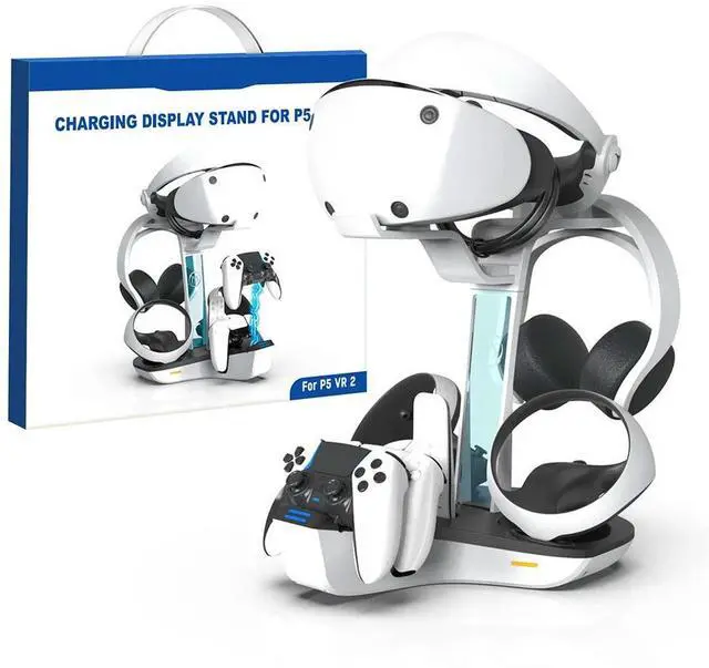 Main image of Controller Charger Professional Gamepad Charging Stand LED Indicator Light Helmet Earphones Bracket for PS VR2