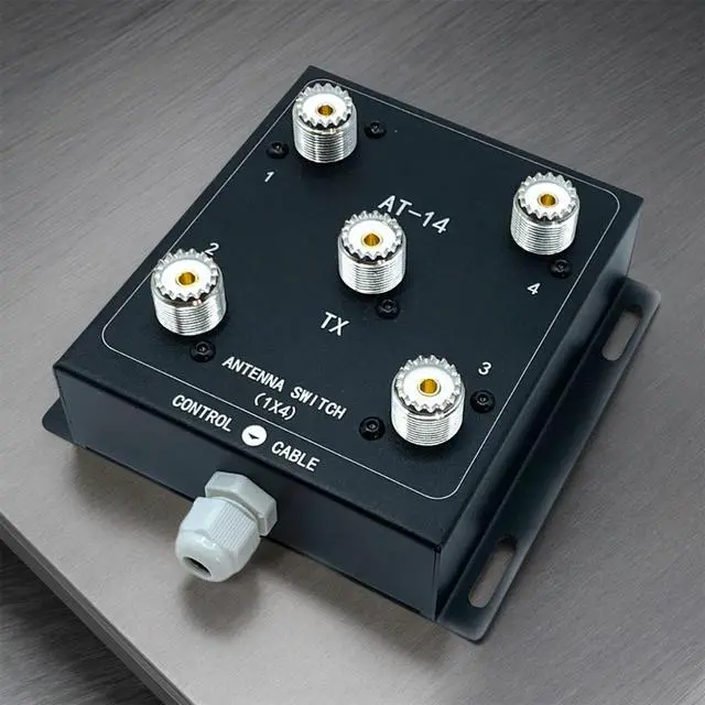 Alt view image 2 of 3 - 4-Way Coax Remote Antenna Switch Antenna Signal Switch 1.8-60MHz Antenna Splitter Switch RF Antenna Switch for Radio Stations