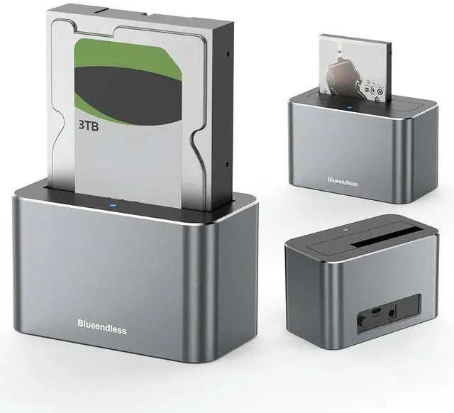 Alt view image 3 of 3 - Hard Drive Dock USB3.0 To SATA External Hard Drive Docking Station 5Gbps Support Up To 20TB for 2.5 & 3.5 Inch SATA/SAS HDD SSD