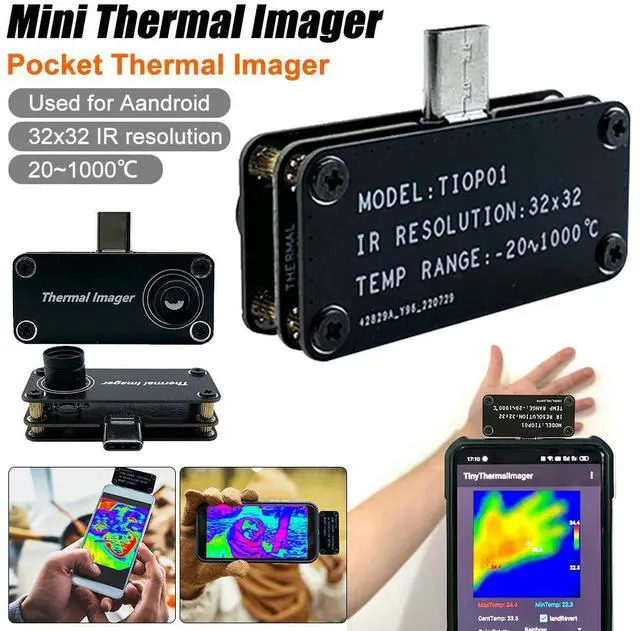 Alt view image 2 of 3 - Mini Infrared Imaging Device Professional External IR Thermograph Cameras Night Vision 32x32Resolution for Android Mobile Phone