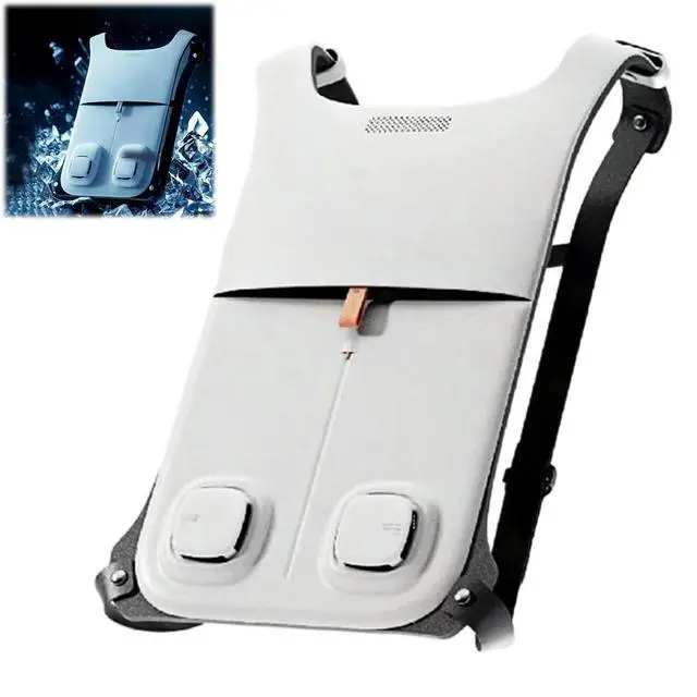 Alt view image 3 of 3 - Semiconductor Cooling Back Pad Adjustable Air Conditioned Work Clothes Waterproof Semiconductor Instant Cooling Vest for Adults