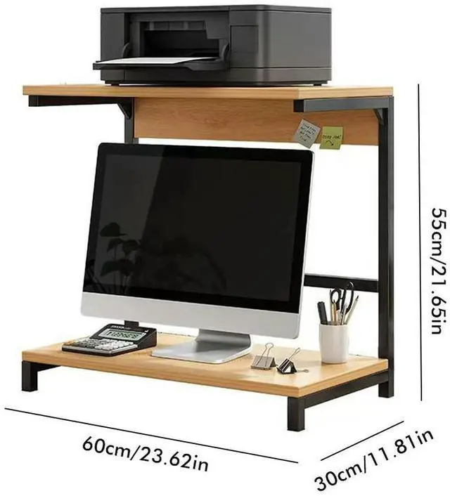 Main image of 2-Tier Computer Monitor Riser Printer Stand Desktop Rack for Printer Desktop Computer Laptops and Monitor