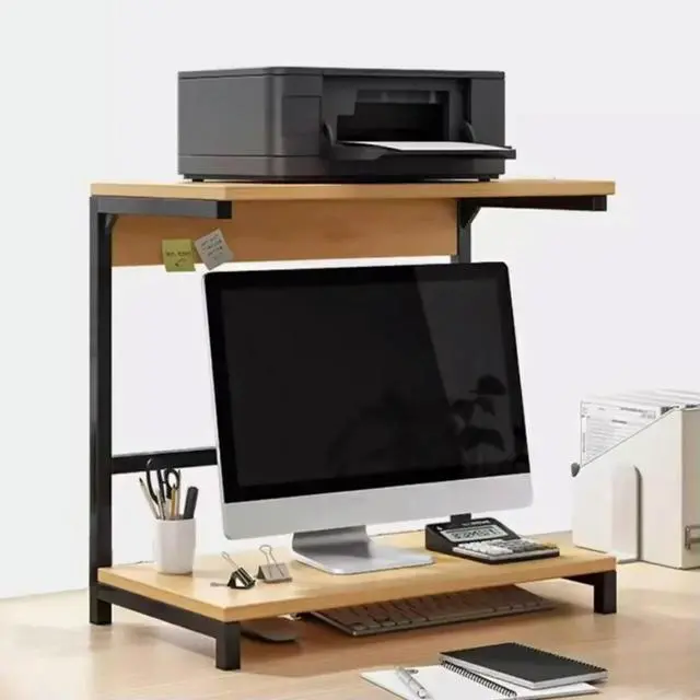 Alt view image 2 of 3 - 2-Tier Computer Monitor Riser Printer Stand Desktop Rack for Printer Desktop Computer Laptops and Monitor