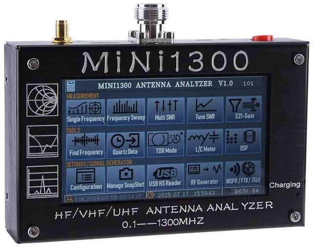 Alt view image 2 of 3 - Antenna Analyzer Meter Tester with Touch Screen Aluminum Shell 1.3G Vector Antenna Analyzer Mini 1300 Vector Network Analyzer