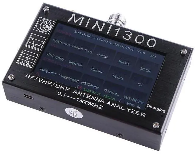 Alt view image 3 of 3 - Antenna Analyzer Meter Tester with Touch Screen Aluminum Shell 1.3G Vector Antenna Analyzer Mini 1300 Vector Network Analyzer