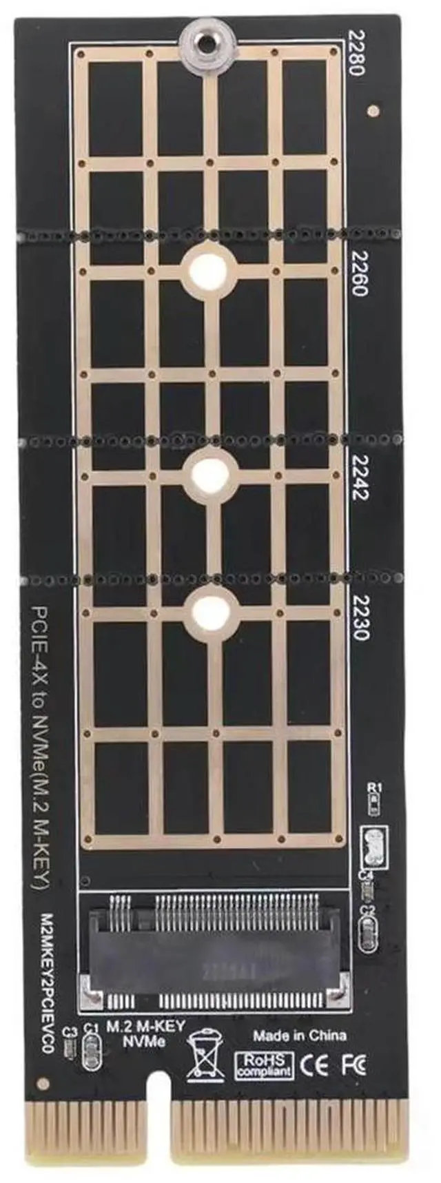Alt view image 3 of 4 - PCI-E to M.2 Convert Adapter NVMe SSD Adaptor Card PCI-E 3.0 X4 to NVMe M.2 Adapter Support 2230 2242 2260 2280 SSD