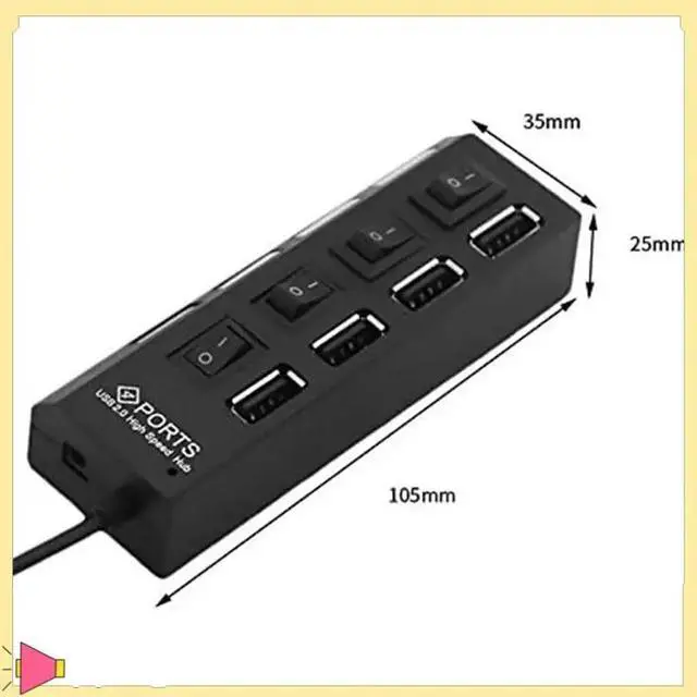 Main image of 4 Ports USB Hub Splitter USB 2.0 Hub LED With 4 ON/OFF Switches For Tablet Laptop Computer Notebook