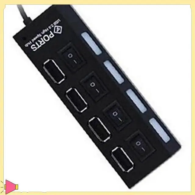 Alt view image 3 of 4 - 4 Ports USB Hub Splitter USB 2.0 Hub LED With 4 ON/OFF Switches For Tablet Laptop Computer Notebook