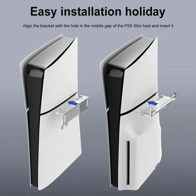 Alt view image 3 of 4 - For PS5 Slim Horizontal Console Stand Base Stand Holder Transparent Host Rack Holder for 5 Slim Disc&Digital Edition