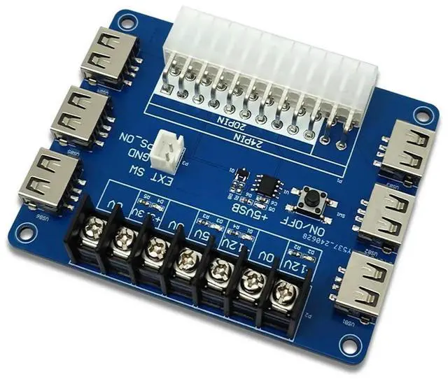 Alt view image 2 of 4 - 20 Pins 24 Pins ATX Power Adapter Board Power Pickup Board Power Module USB Charging Desktop Chassis Power Supply 5V