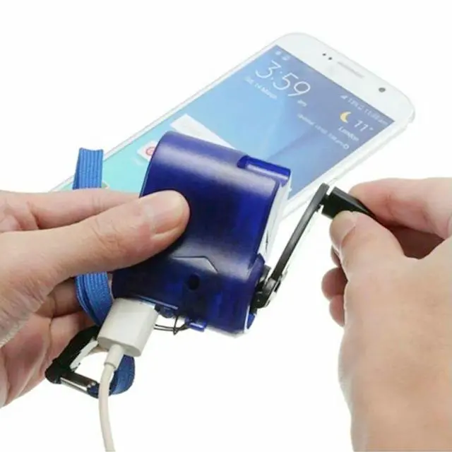 Alt view image 4 of 4 - Hand Crank Phone Power Charger Outdoor Emergency USB Charging Manual Generator