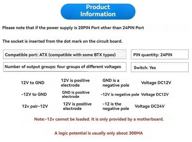 Alt view image 4 of 4 - XH-M229 HU-M27 PC Desktop Chassis Power Supply ATX Adapter Takeout Board Outlet Output Terminal Module with Case