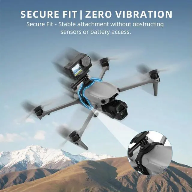 Alt view image 3 of 4 - Top Extension Camera Bracket Wear Resist Action Camera Adapter Base Strap Camera Top Mount Holder for Air 2/3S Mavic 2/3Pro