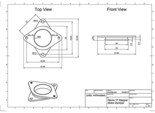 Alt view image 3 of 3 - 5PCS 17 Stepper Steel And Rubber Vibration Dampers With M3 Screw-Cnc For 3D Printer Creality Cr-10 Cr-10S Machine