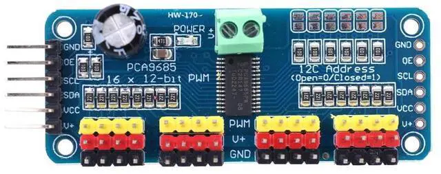 Alt view image 2 of 4 - PCA9685 PWM Servo Motor Driver IIC Interface 16 Channel 12-Bit PWM Servo Motor Driver Board Controller for Robot