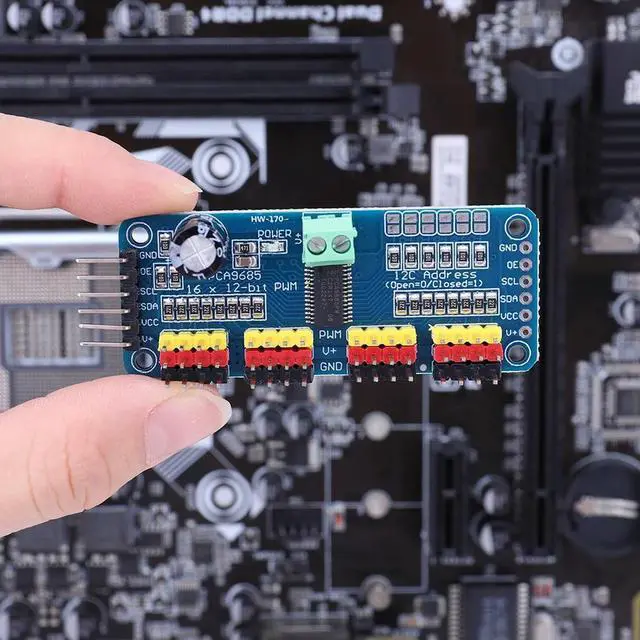 Alt view image 4 of 4 - PCA9685 PWM Servo Motor Driver IIC Interface 16 Channel 12-Bit PWM Servo Motor Driver Board Controller for Robot