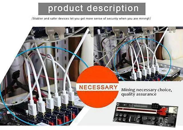 Alt view image 3 of 4 - VER011 PRO Riser Card PCI-E 1X To 16X USB3.0 6PIN Graphics Extension Cable With 10 Solid Capacitors B250 B75 BTC