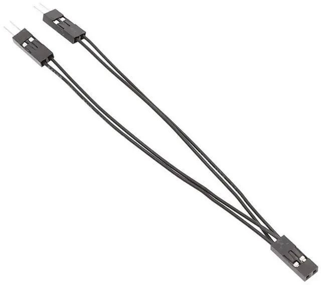 Main image of Dupont Terminal Wire 2.54mm 1 Female To 2 Male Jumper Splitter 10cm 2 Pins for PC Motherboard Power SW/Reset HDD Hard Drive
