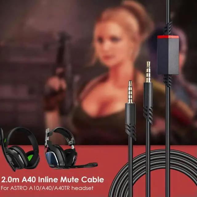 Alt view image 2 of 4 - Audio Cable Inline Mute for Astro A10/A30/A40/A40TR/A50 Gaming Headphones Audio Line Console Cable Wire for PS5/PS4 Controller