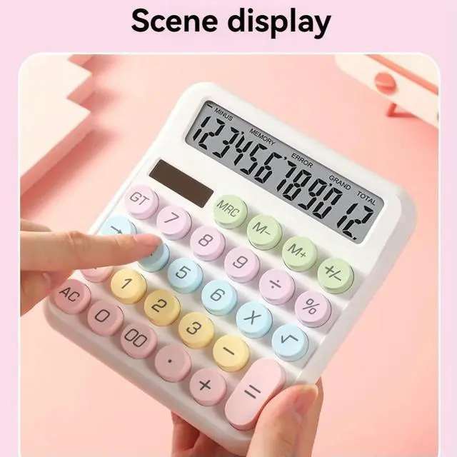 Alt view image 4 of 4 - Candy-Colored Desktop Calculator for Office & School, Student Stationery, Ideal for Calculations C