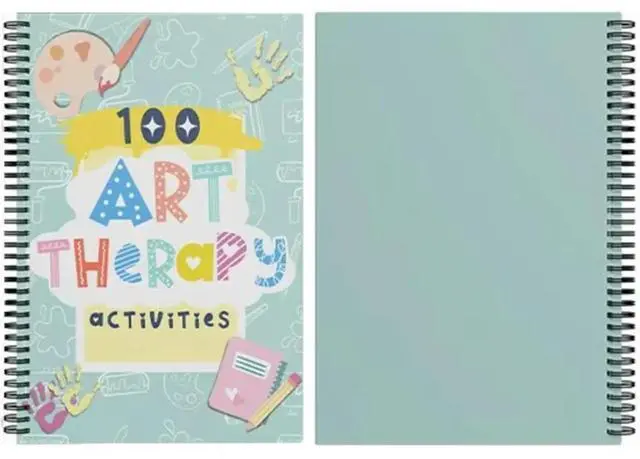 Alt view image 2 of 4 - Notebook Art Drawing Patterns Watercolour Pencil Art Plan Table 100 Therapeutic Activities Art & Emotions Guidebook