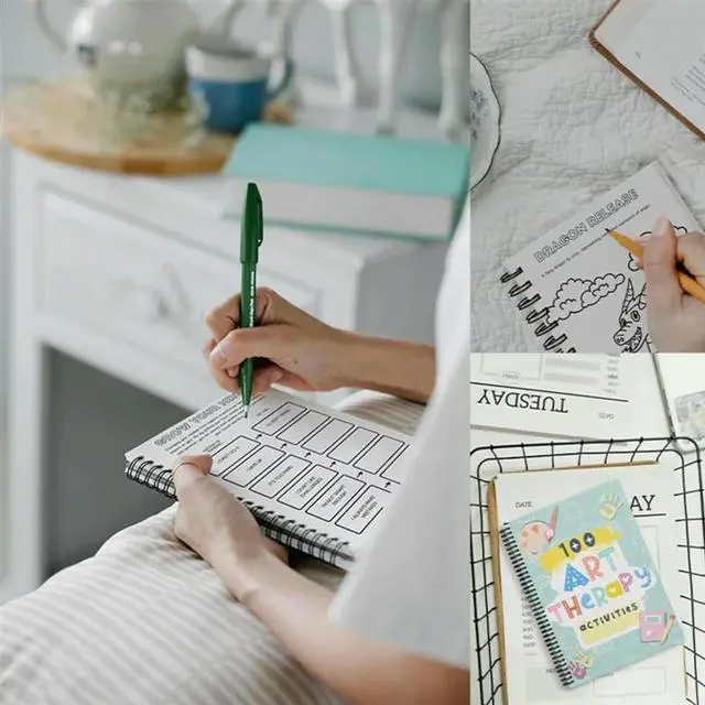Main image of Notebook Art Drawing Patterns Watercolour Pencil Art Plan Table 100 Therapeutic Activities Art & Emotions Guidebook