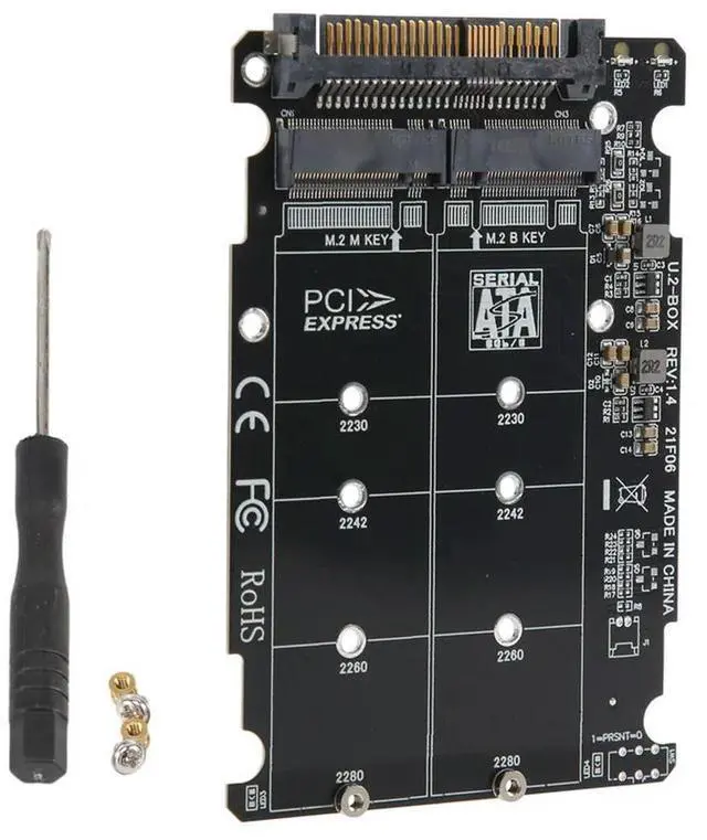 Alt view image 4 of 4 - 2 In 1 M.2 Nvme SATA U2PCB M.2 NVME SSD Key M Key B SSD To U.2 SFF-8639 Adapter Pcie M2 Converter Desktop Computer Parts