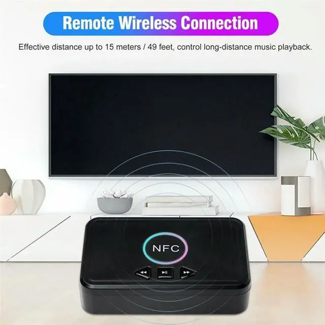 Alt view image 3 of 4 - Bluetooth Adapter NFC BT5.0 Wireless Audio Receiver Transmitter 3.5Mm Jack AUX 2 RCA Stereo Sound For Speaker Headset