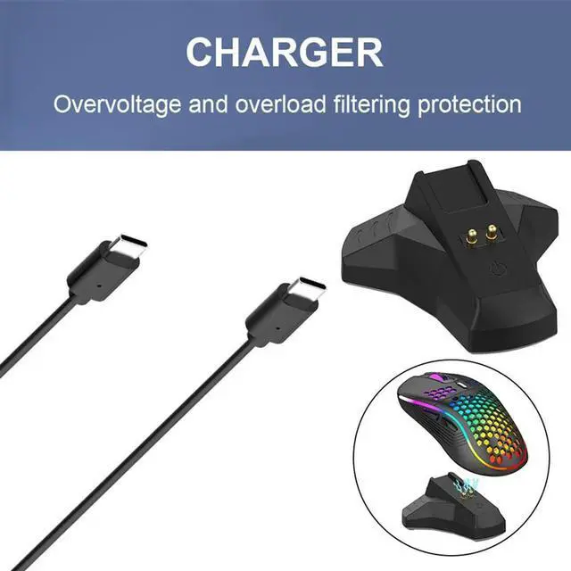 Alt view image 3 of 4 - Mouse Charging Dock With Charger Cable For Deathadder V2 Pro/Naga Pro/Viper Ultimate/Basilisk Ultimate