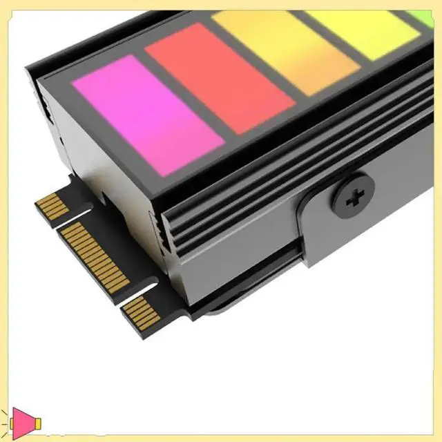 Alt view image 2 of 4 - SSD2280 Heat Dissipation Vest M.2 NVME SSD Heatsink 5V 3 Pin ARGB Brass Heat Sink B